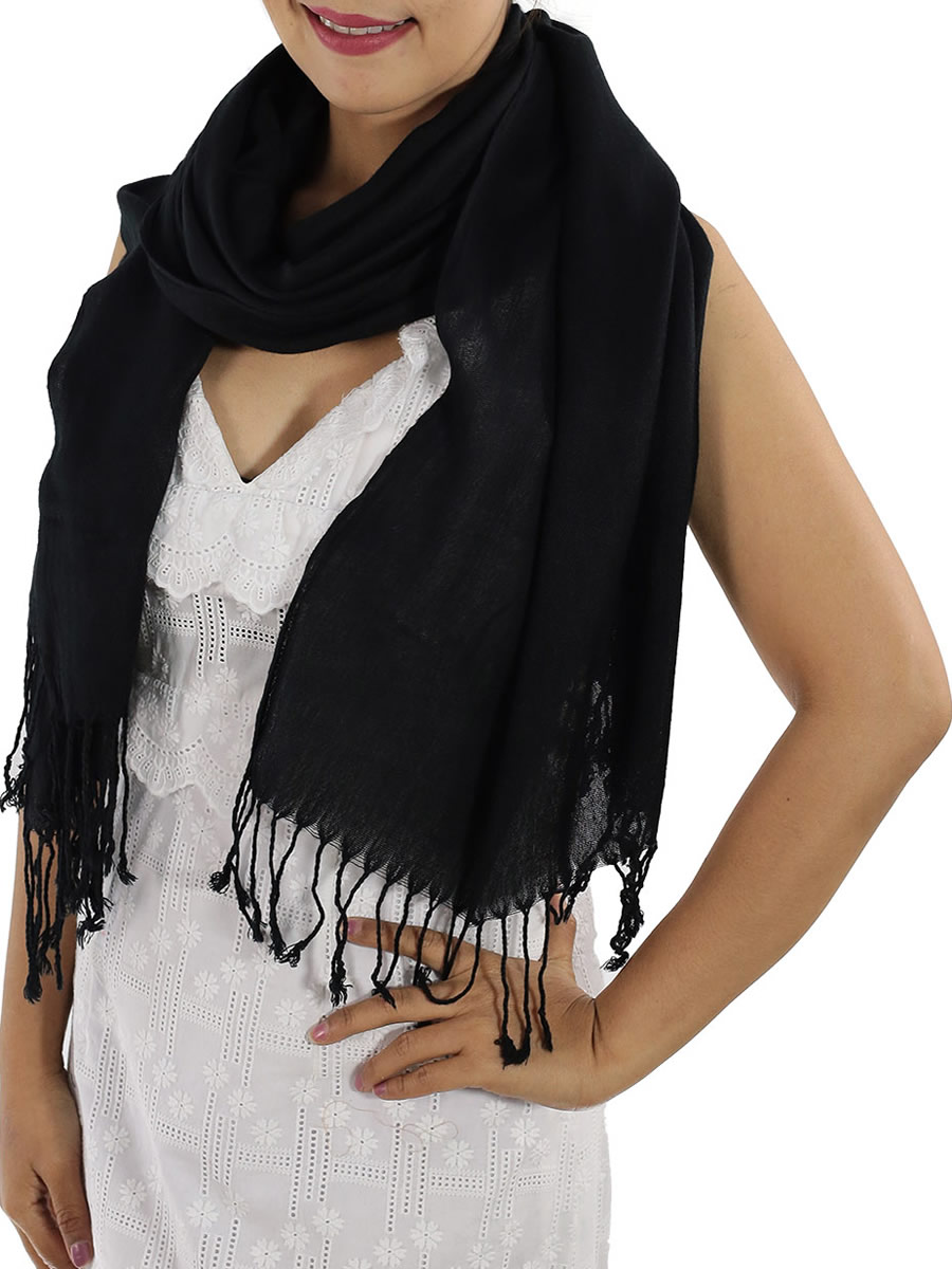 Cashmere Scarf, Black: image 8