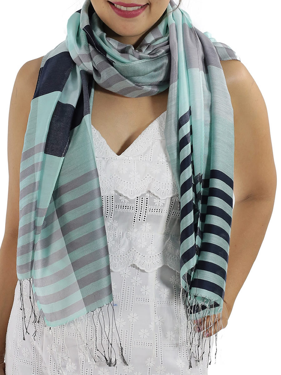 Blue Plaid Scarves