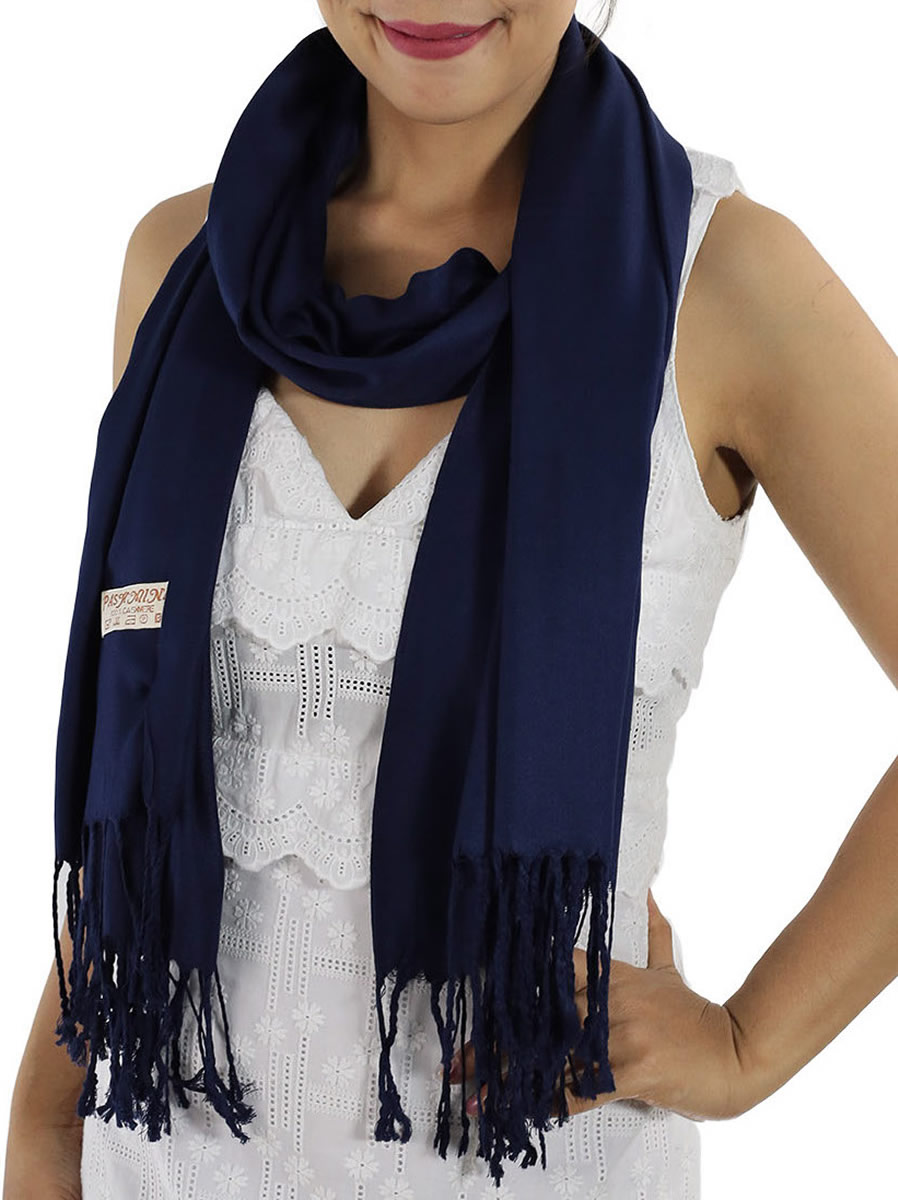 Navy Blue Pashmina Scarf