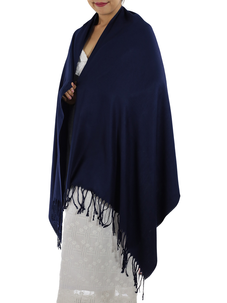 Navy Blue Pashmina Scarf
