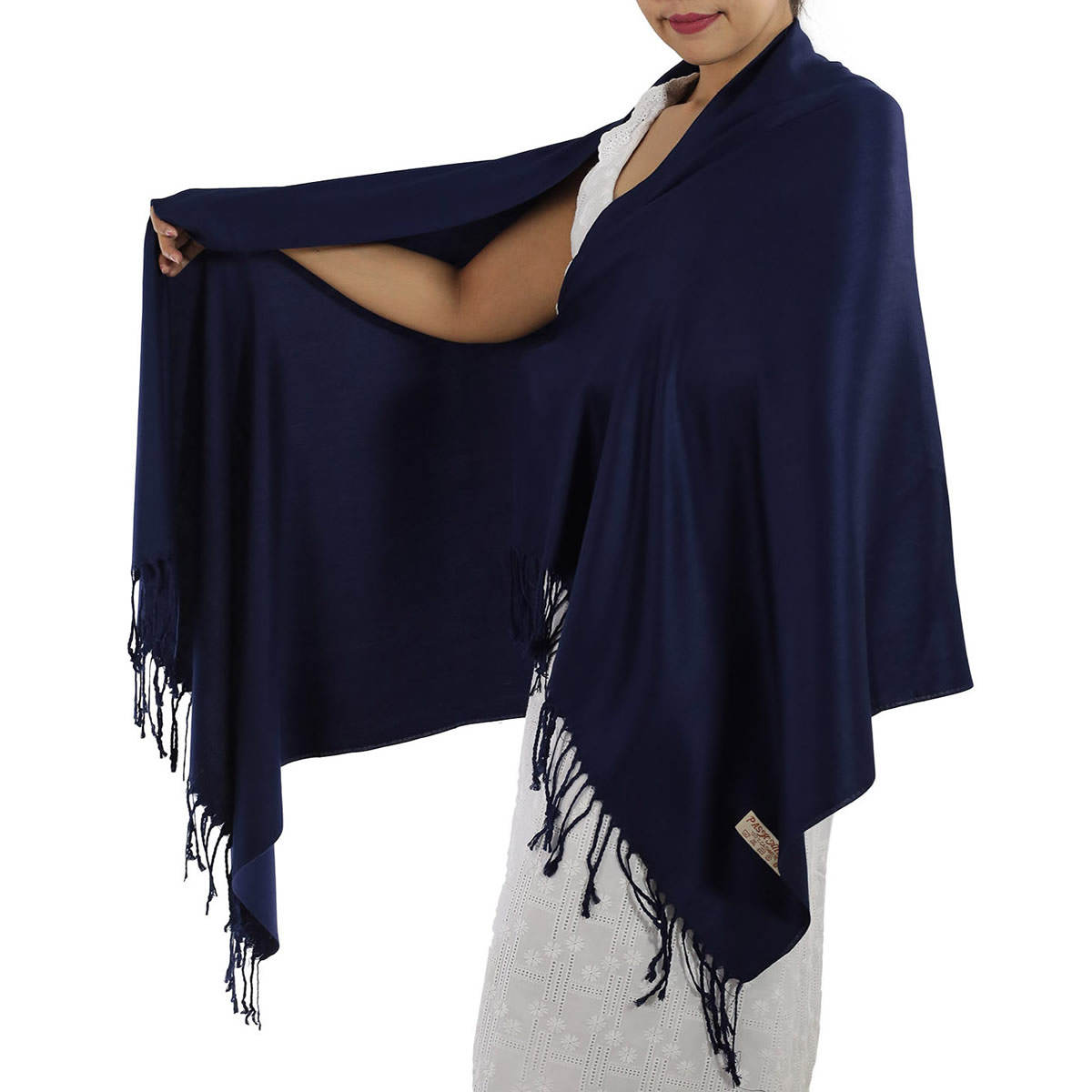 Navy Blue Pashmina Scarf