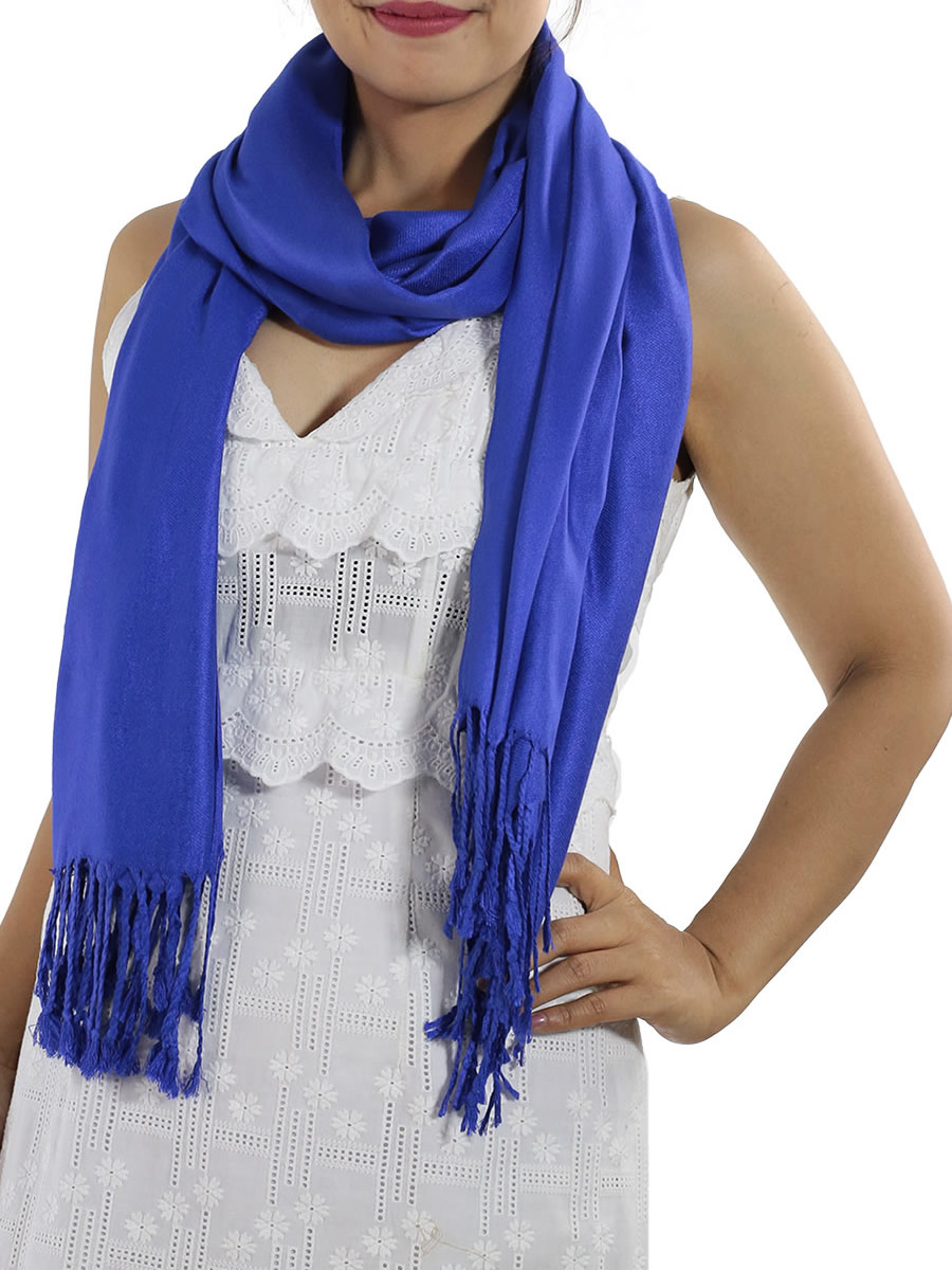 A blue Thai pashmina scarf