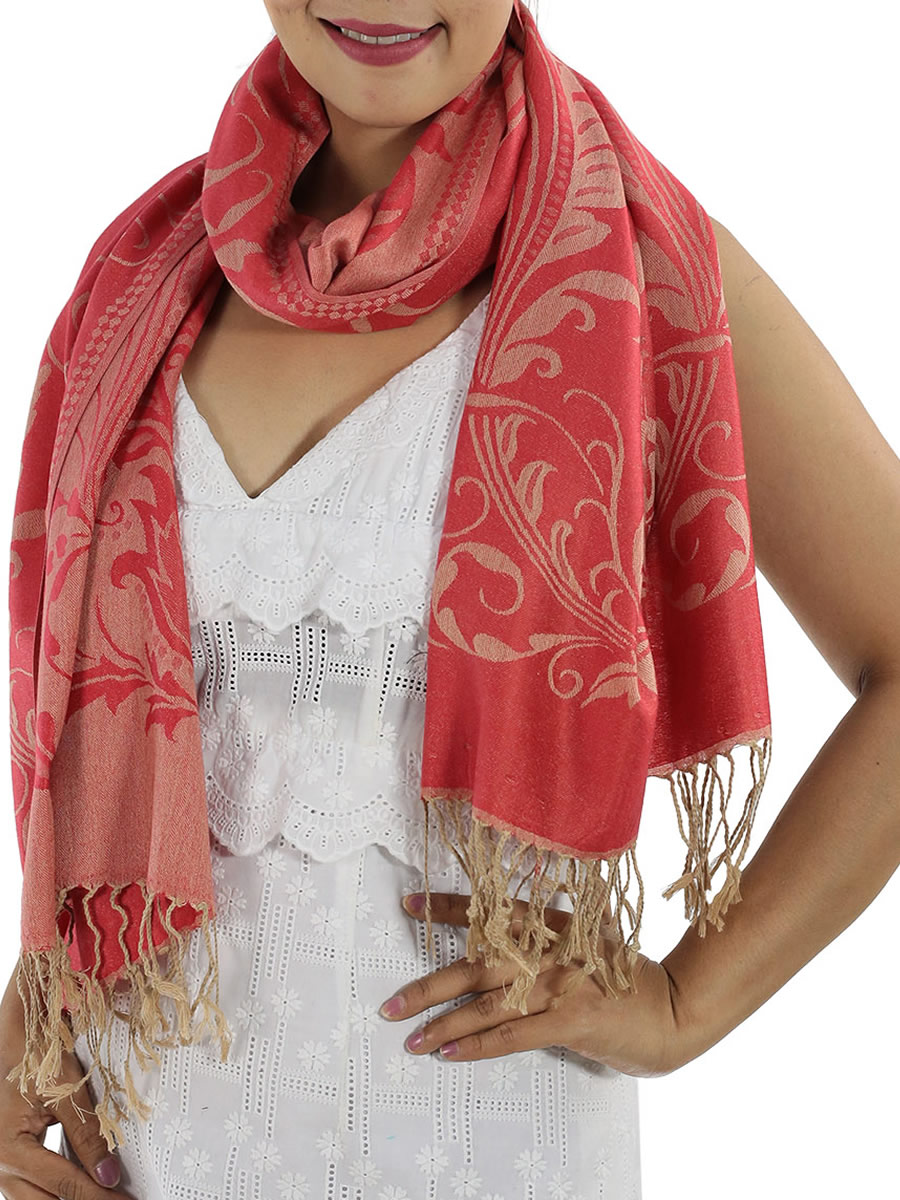 Patterned Pashmina Shawls, Grey: image 10