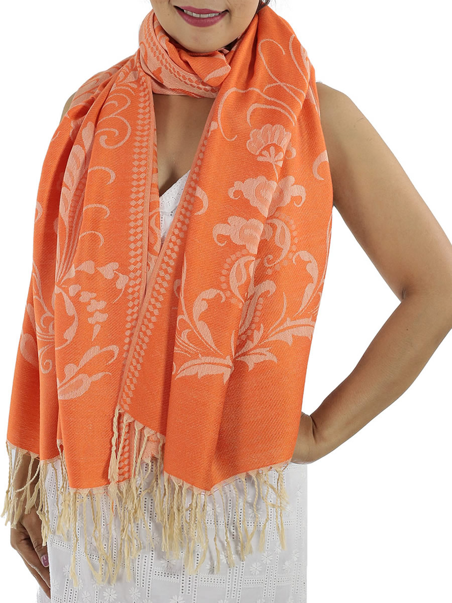 Patterned Pashmina Shawls, Grey: image 13