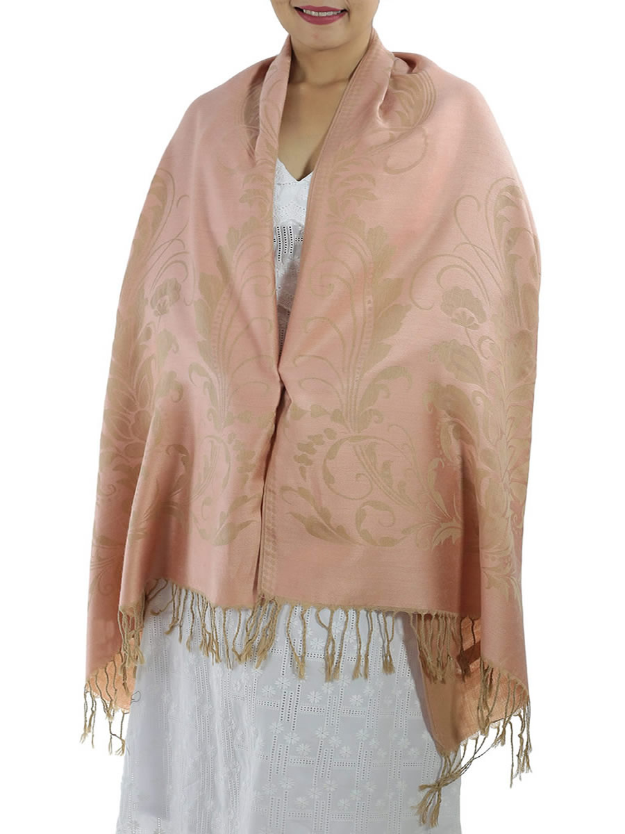 Patterned Pink Pashmina Shawls