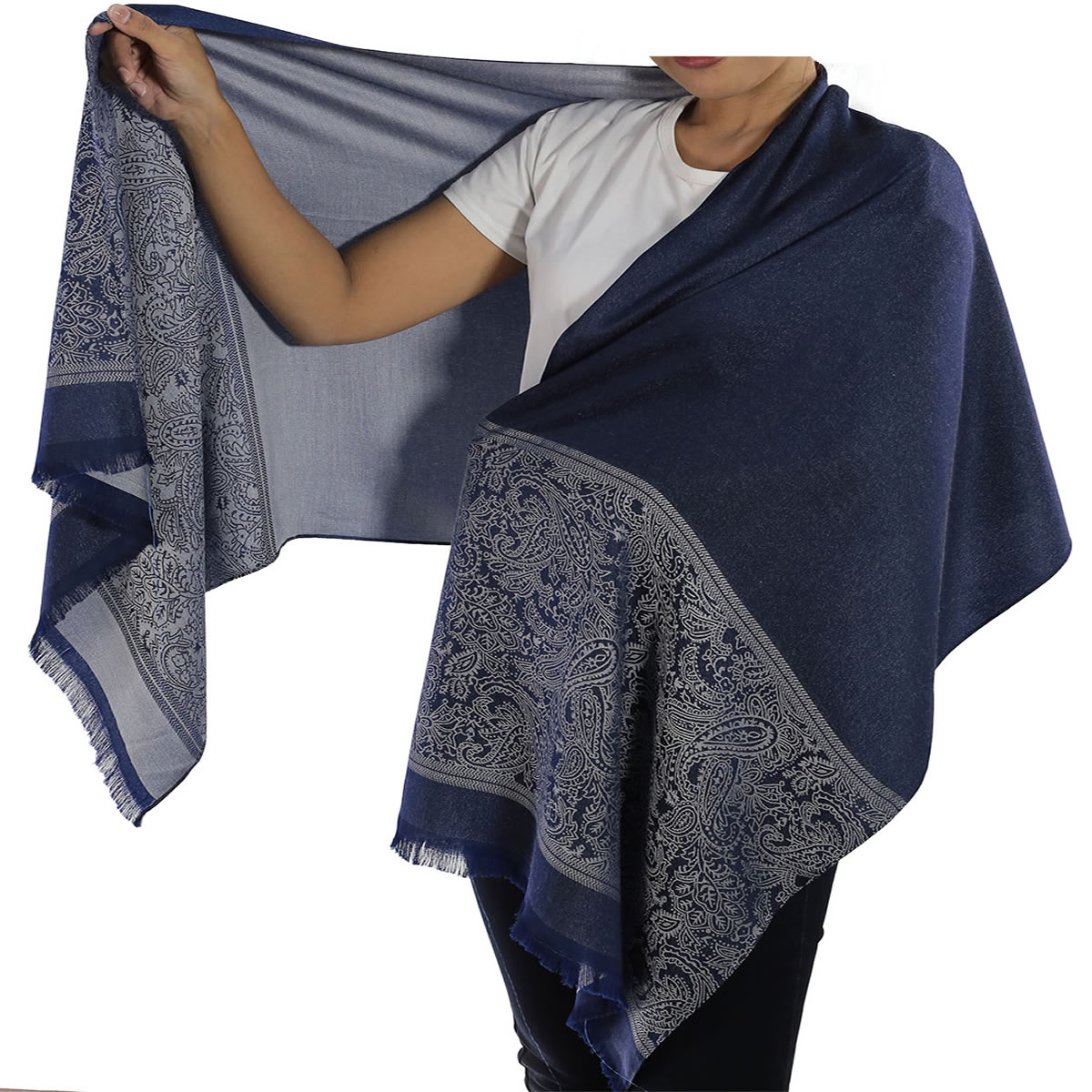 Blue Silk Shawl