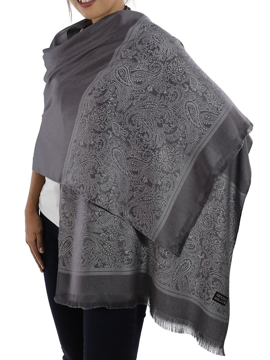 Grey Silk Shawl