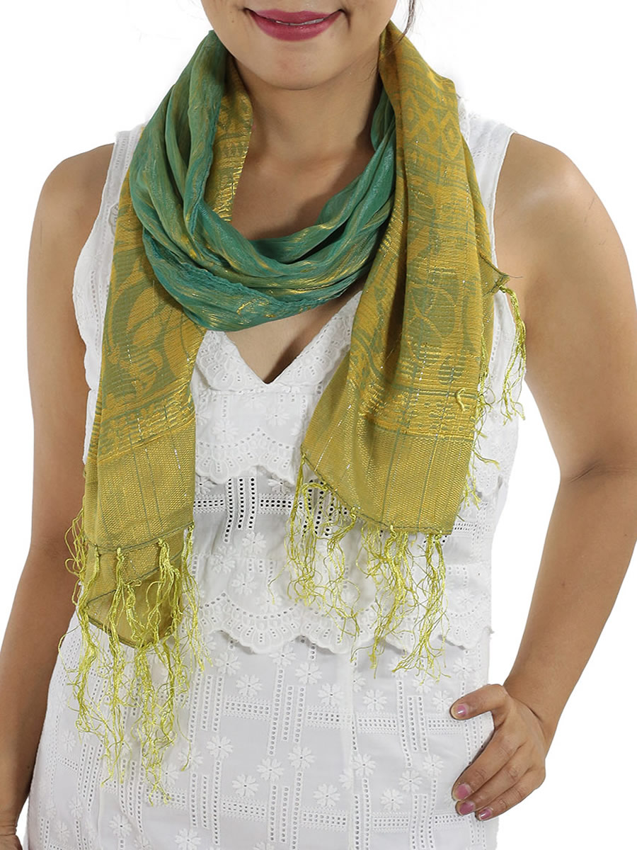 Turquoise Silk Scarf