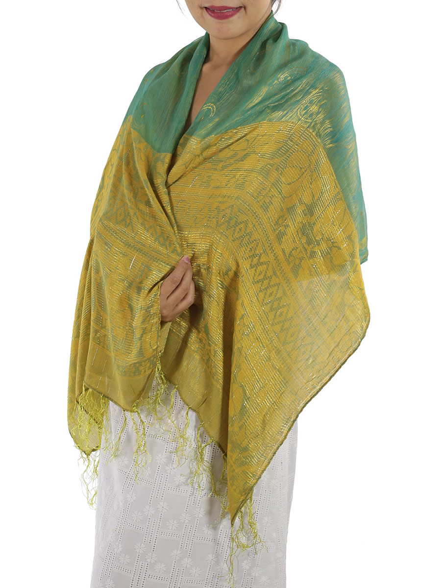 Turquoise Silk Scarf