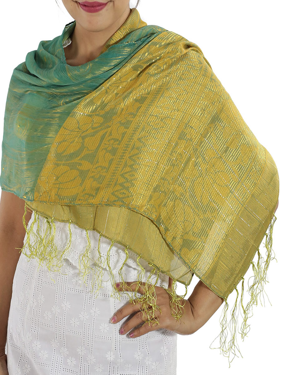 Turquoise Silk Scarf