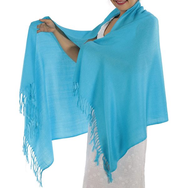 light blue pashmina scarf
