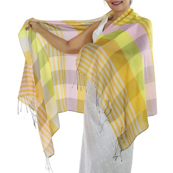 yellow plaid scarf