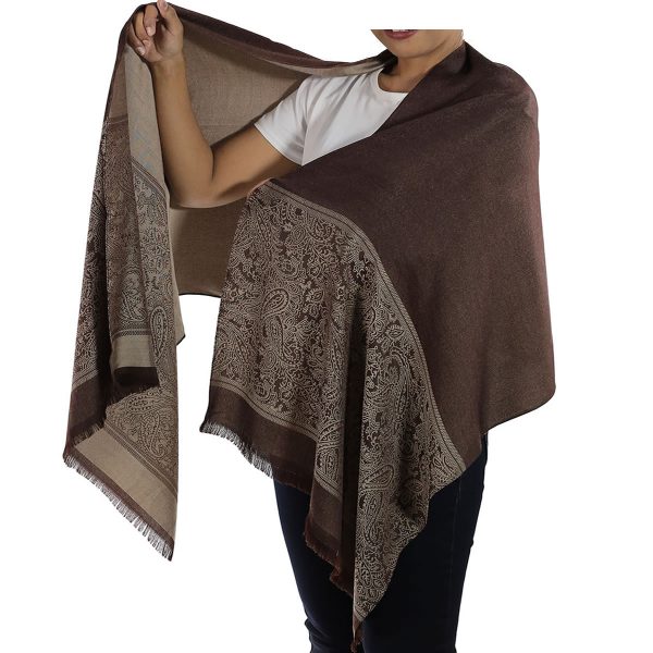 buy brown silk shawl