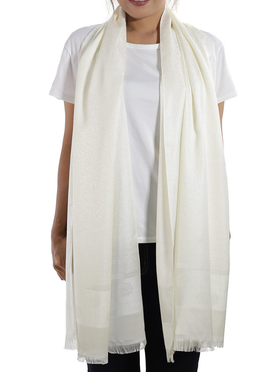 * Looking for a Beautiful White Silk Shawl To Buy Online?