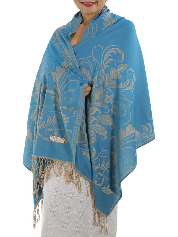 buy baby blue pashmina shawl