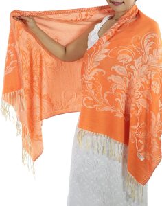 buy orange pashmina scarf