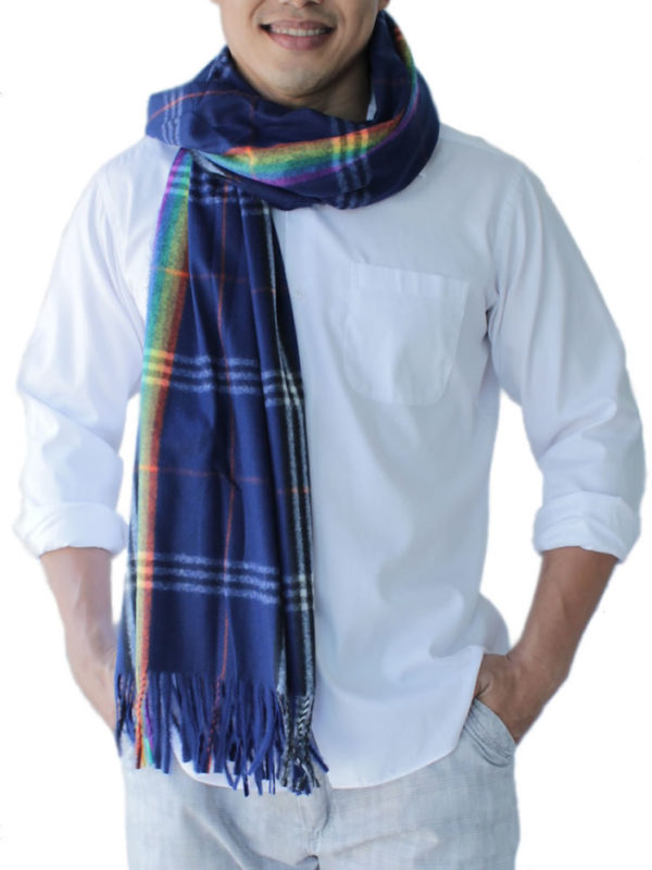 mens blue scarf